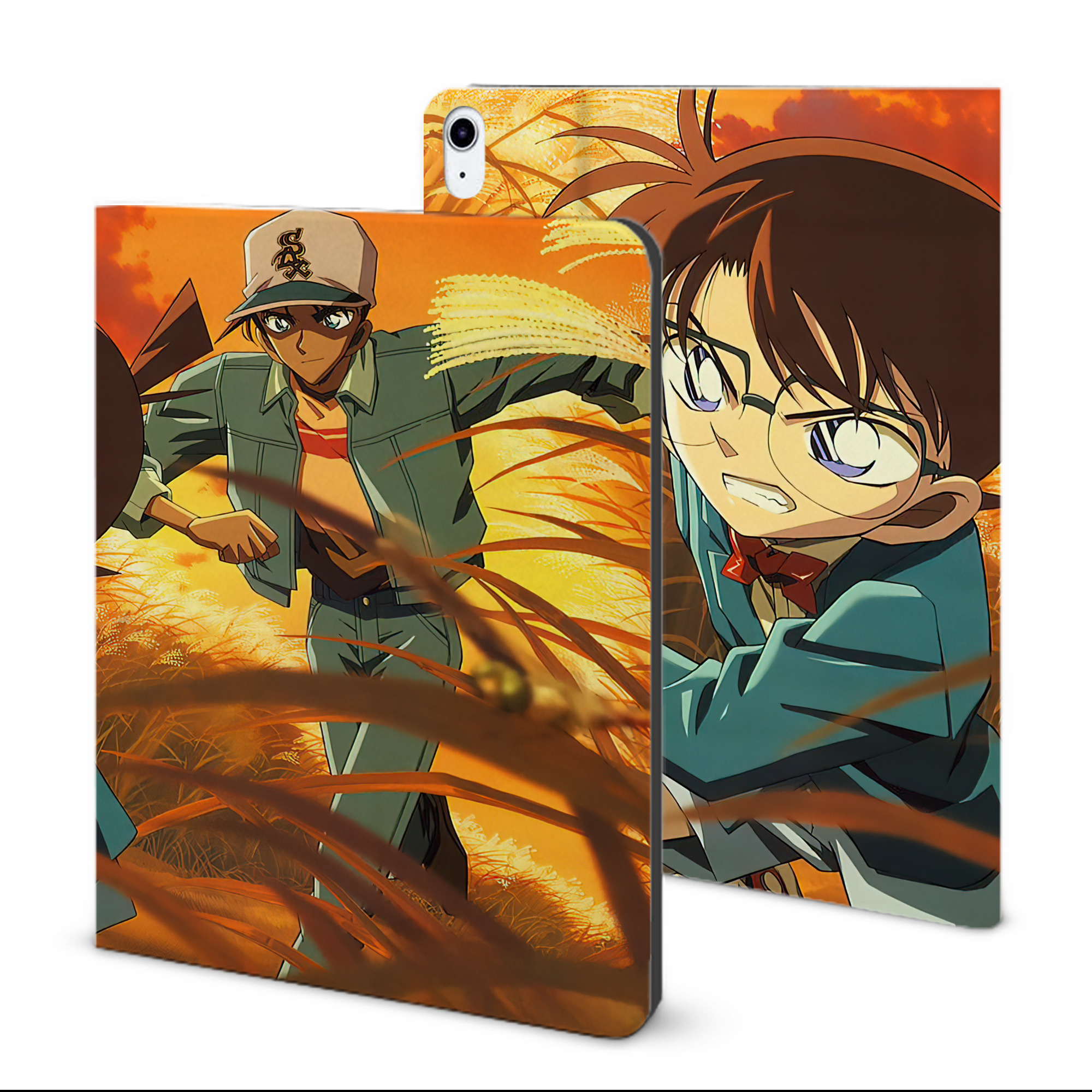 （画像用） 名探偵コナン Detective Conan IPad ケース ブック型 PUレザー TPU 耐衝撃 軽量 薄型 ペン収納なし 全面保護 IPad 各モデル対応